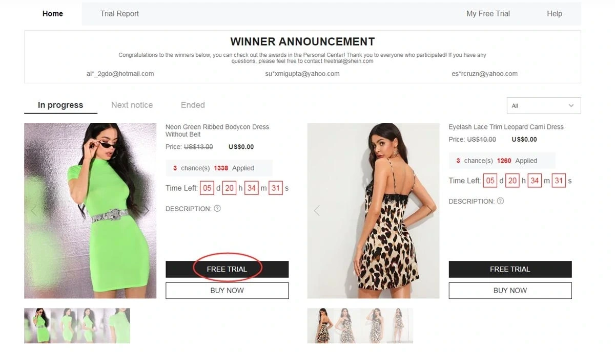 Shein’s Product Trial Program