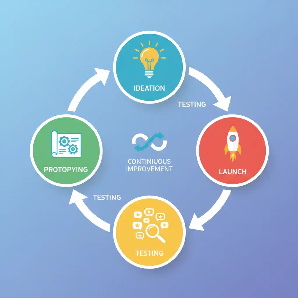 Agile development cycle with integrated user feedback for continuous improvement