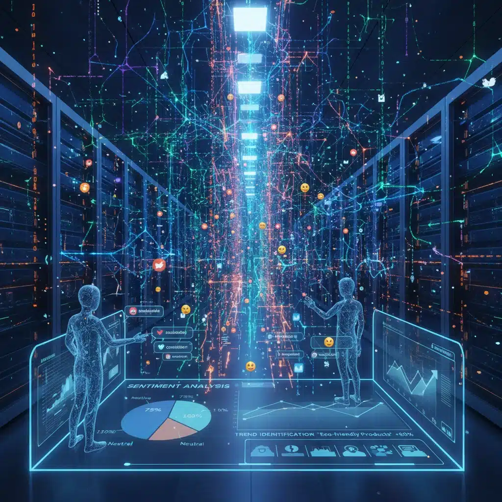 AI analyzing consumer feedback data for product insights