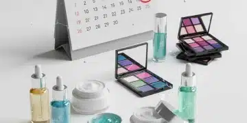 Assortment of beauty products with a calendar highlighting January 2026 deadline for panel applications.