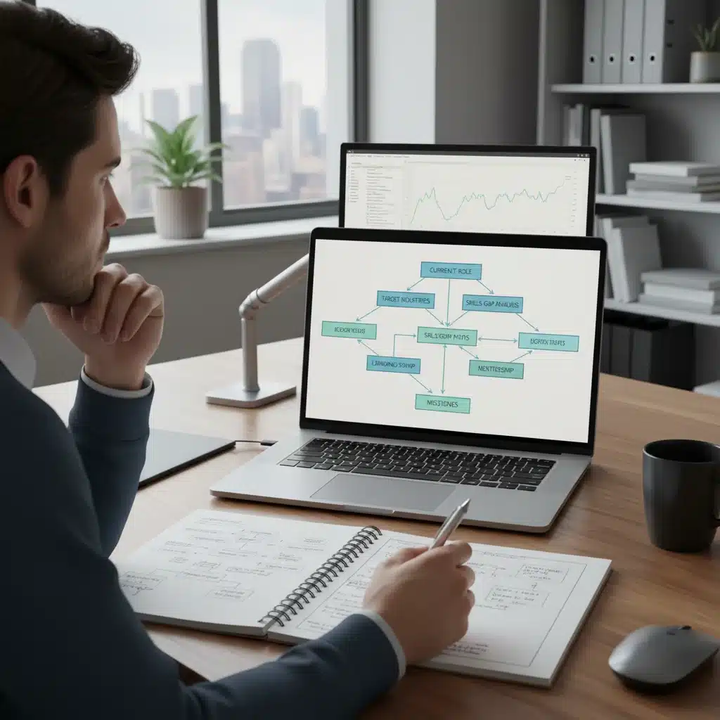 Individual analyzing career path with product testing skills