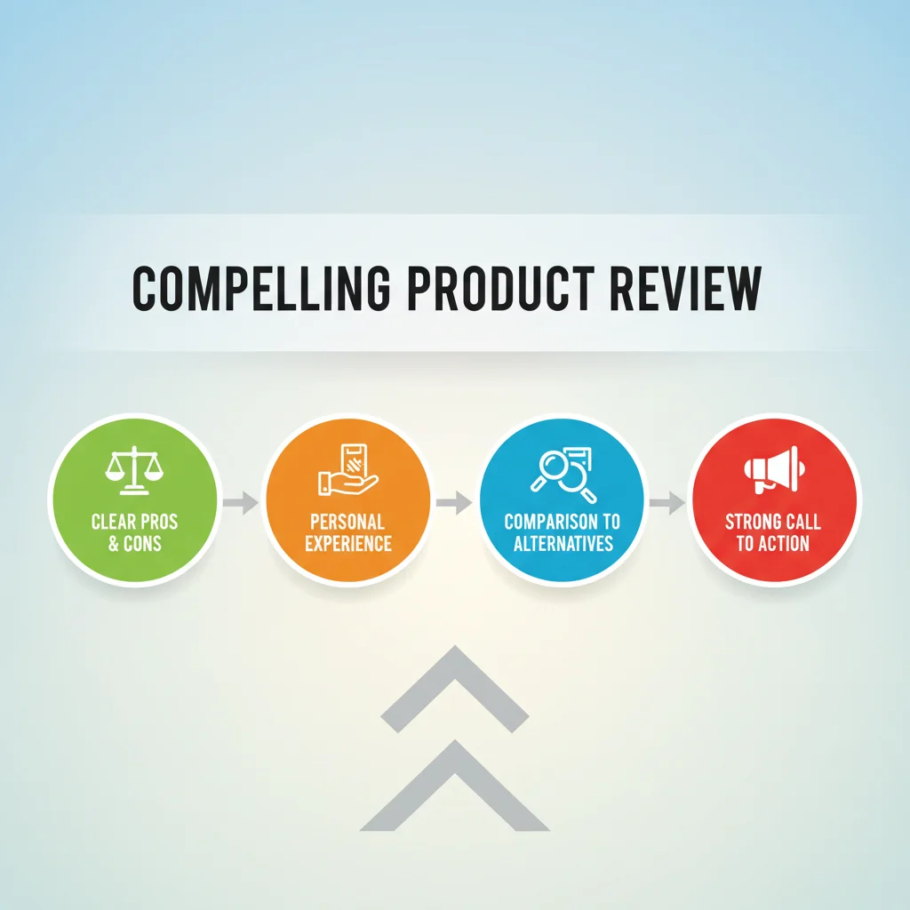 Infographic illustrating key elements of compelling product reviews