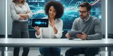 Consumers providing feedback on a new product during beta testing