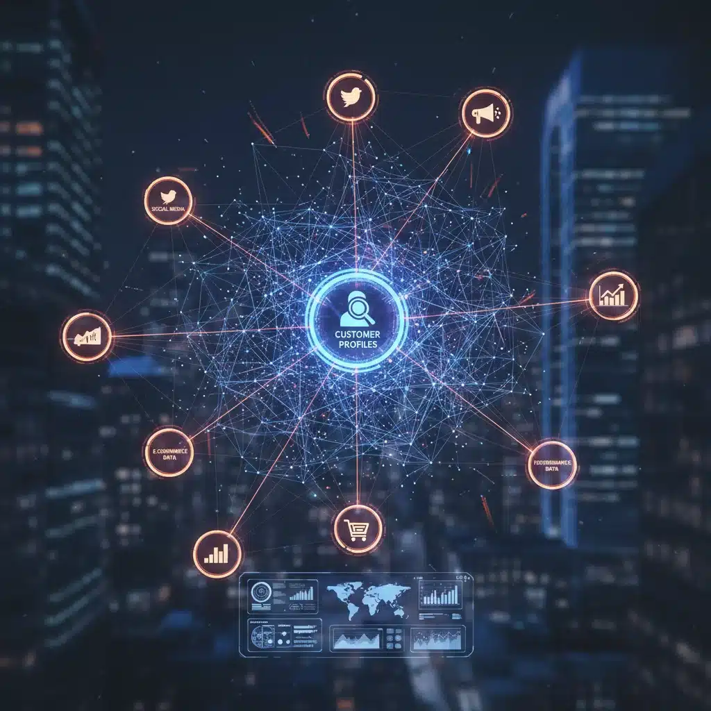Data analytics network illustrating personalized marketing strategies