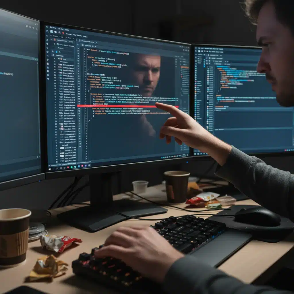 Developer quickly identifying and fixing code errors on multiple screens during testing.