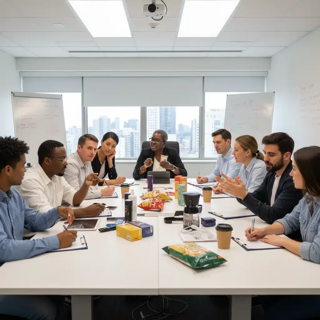Diverse focus group evaluating new consumer products.