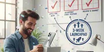Excited person unboxing a new tech gadget, symbolizing success in product testing.