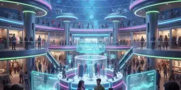 Payment Innovations: Top 5 Contactless & Digital Methods by 2026 Futuristic retail scene showcasing diverse customers using digital payment innovations.