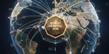 Global supply chain network with strong US retail hub