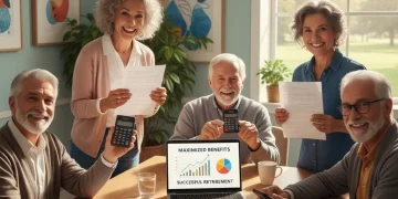 Group of happy retirees planning finances, symbolizing maximized 2026 Social Security benefits