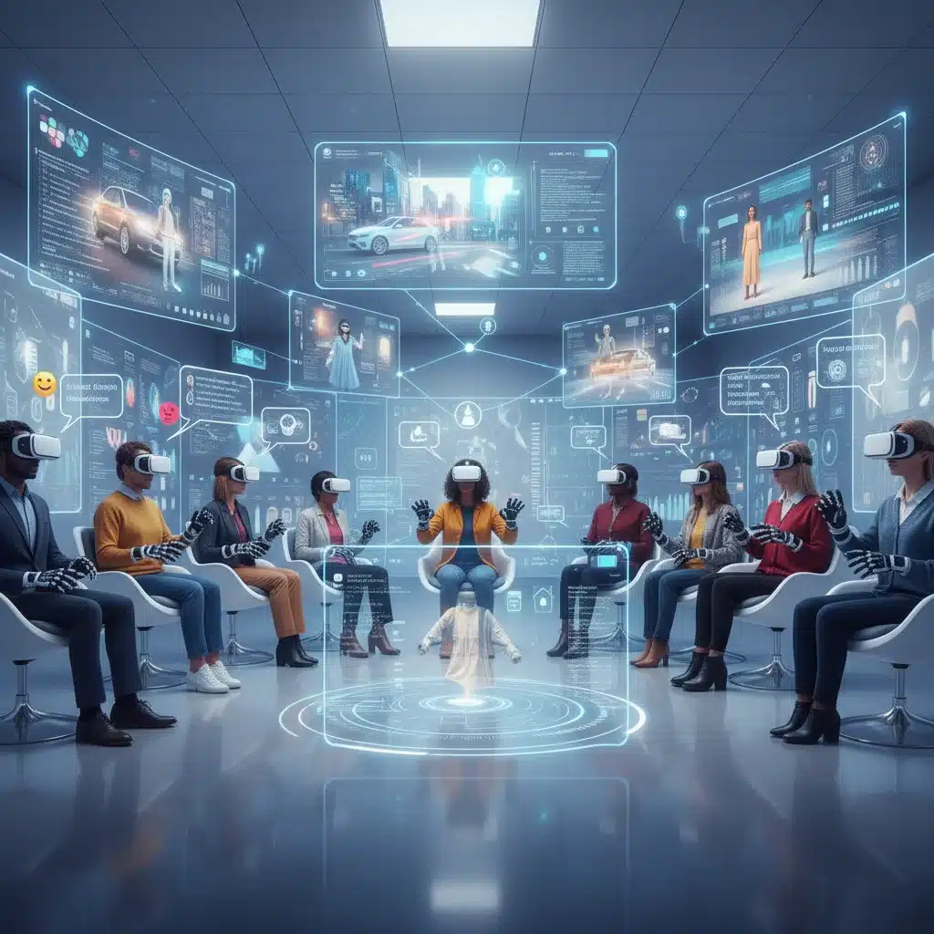 Diverse group using virtual reality for immersive feedback collection