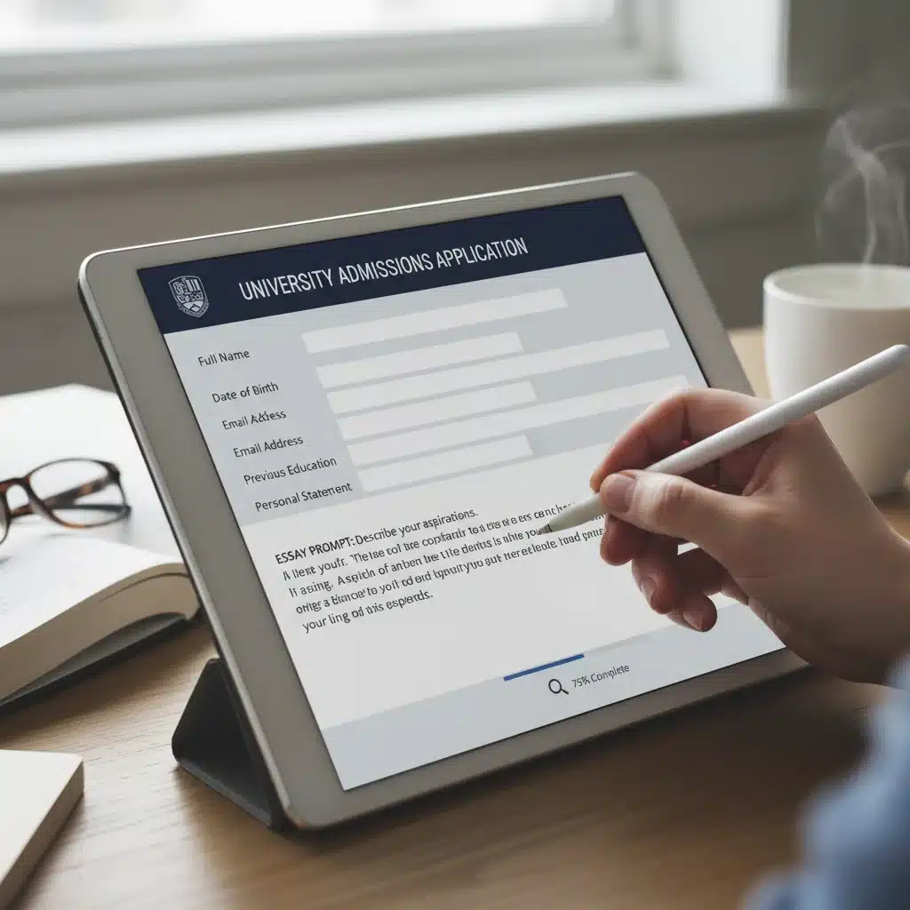Person meticulously filling out an online product testing application form