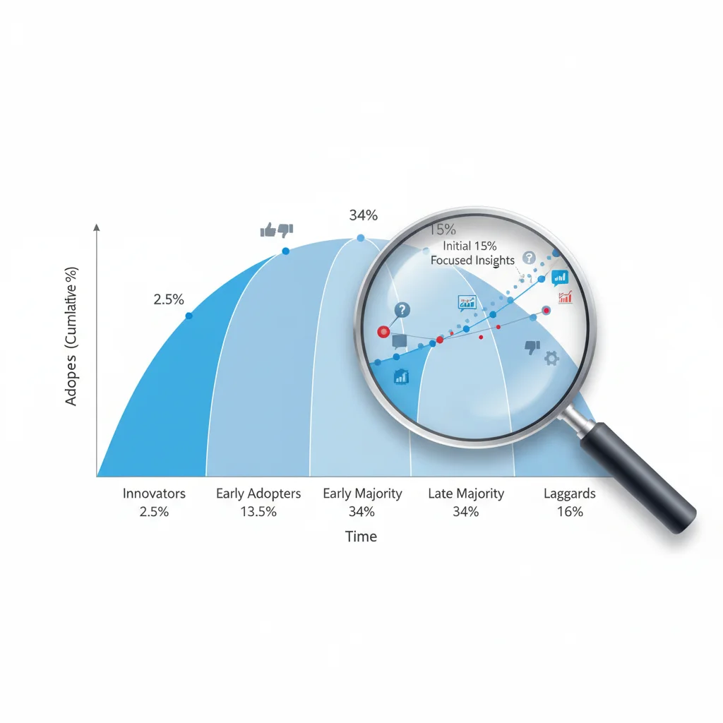 Product adoption curve showing early adopters