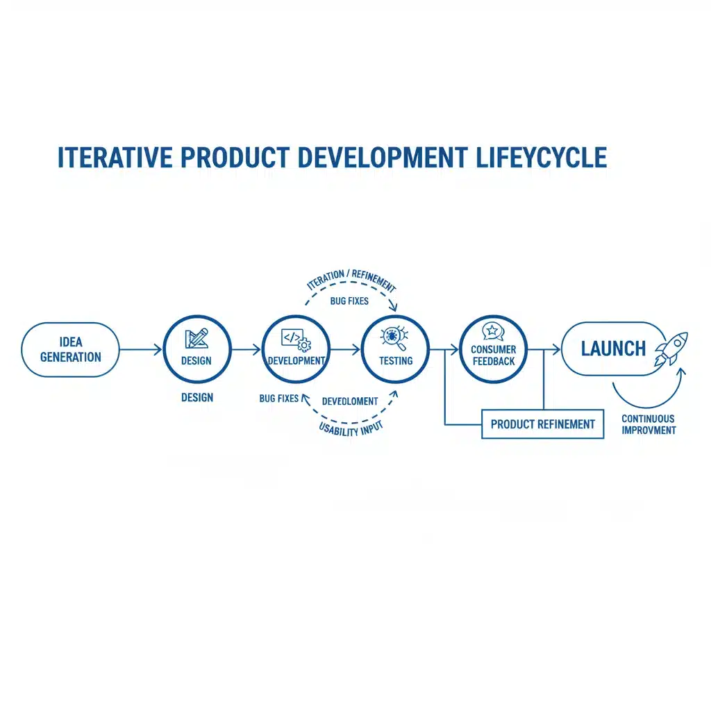 Product development lifecycle with integrated feedback loops