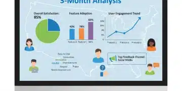New Product Launch Feedback: 3-Month US Market Trends Analyzed Infographic depicting a 3-month analysis of new product launch feedback trends in the US market with data visualizations.