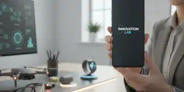 Person reviewing new smartphone for product testing program