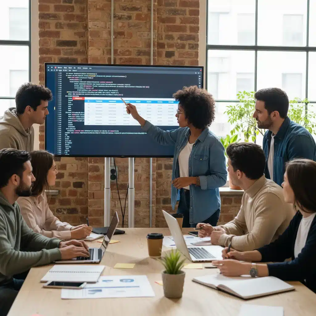 Diverse team of software testers collaborating on complex test cases