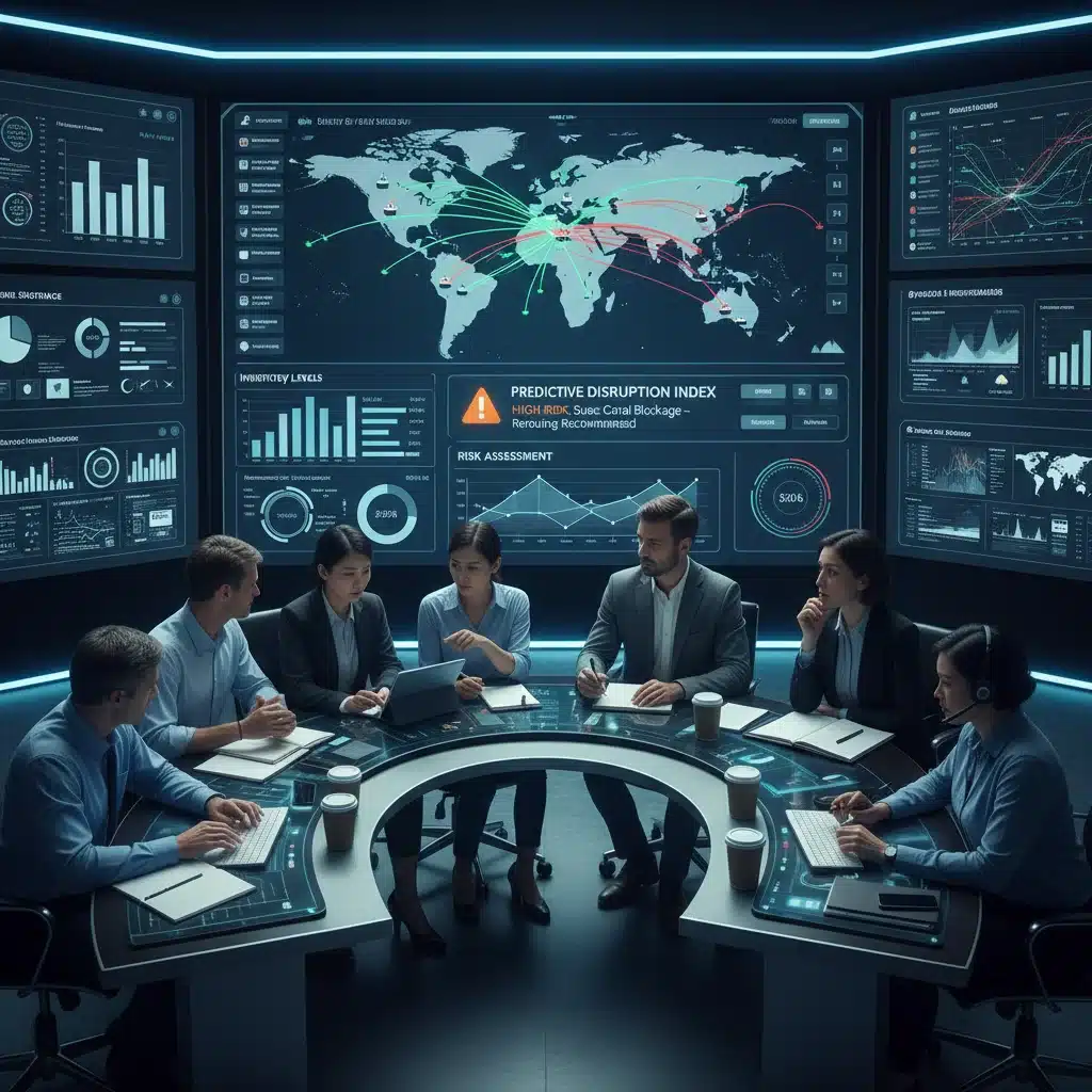 Supply chain data analytics dashboard with predictive insights