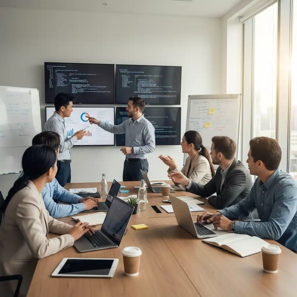 Cross-functional team analyzing product testing data for approval.