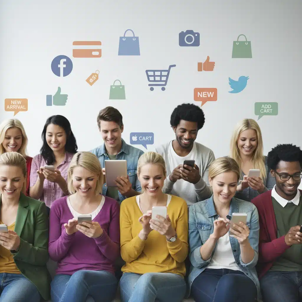 Diverse consumers engaging with social shopping experiences
