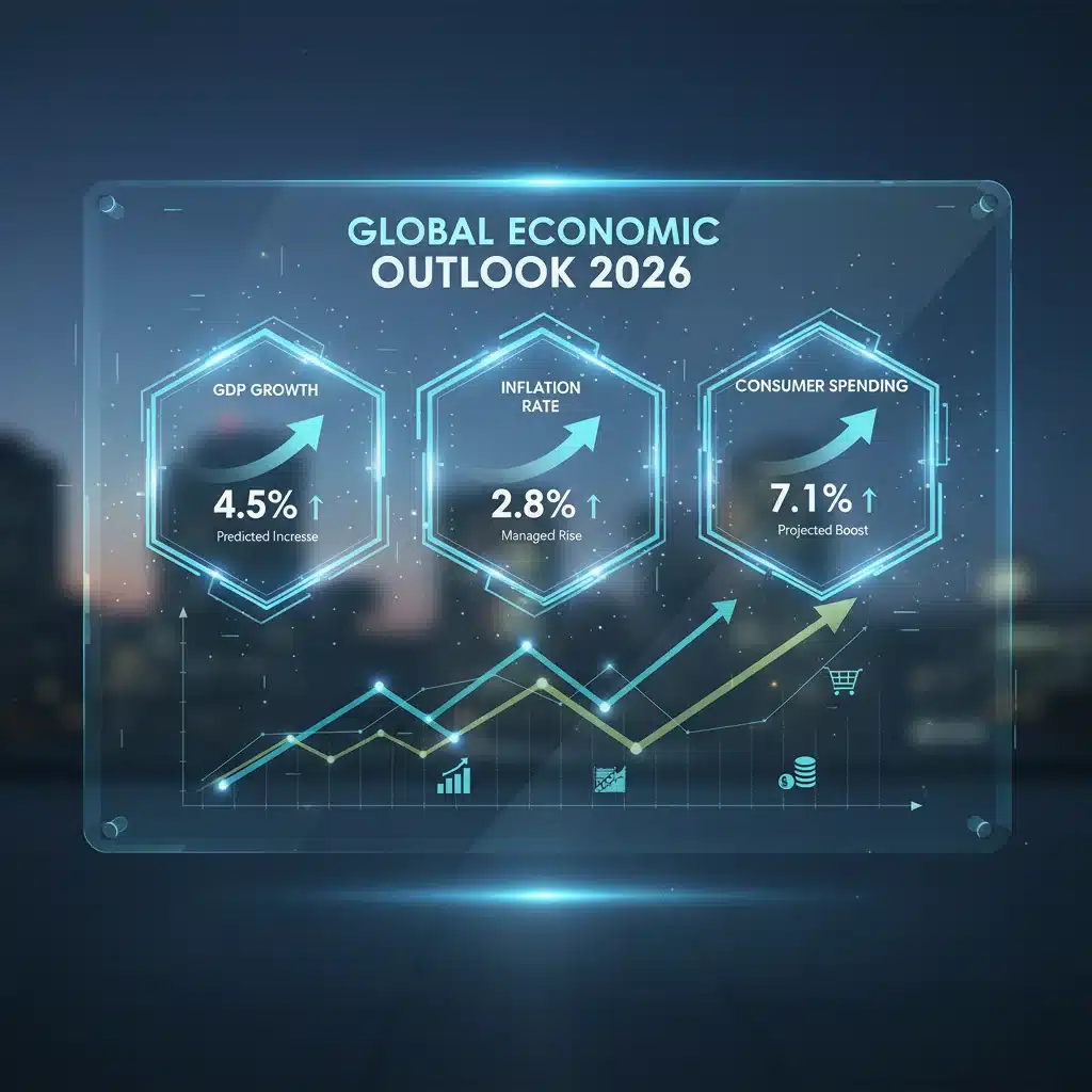 Infographic displaying key economic indicators influencing retail in 2026