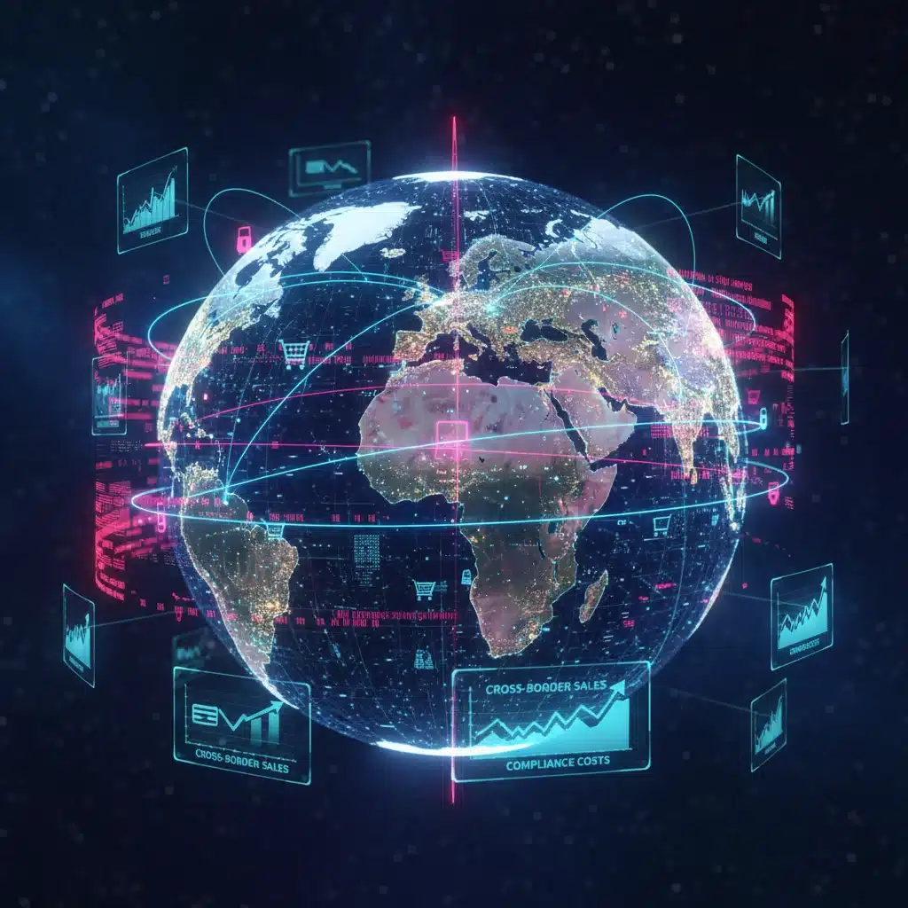Global data network illustrating international privacy regulations impact