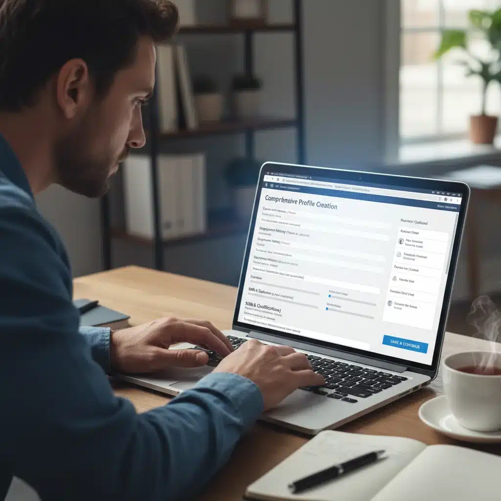 Detailed online profile completion for product testing applications.