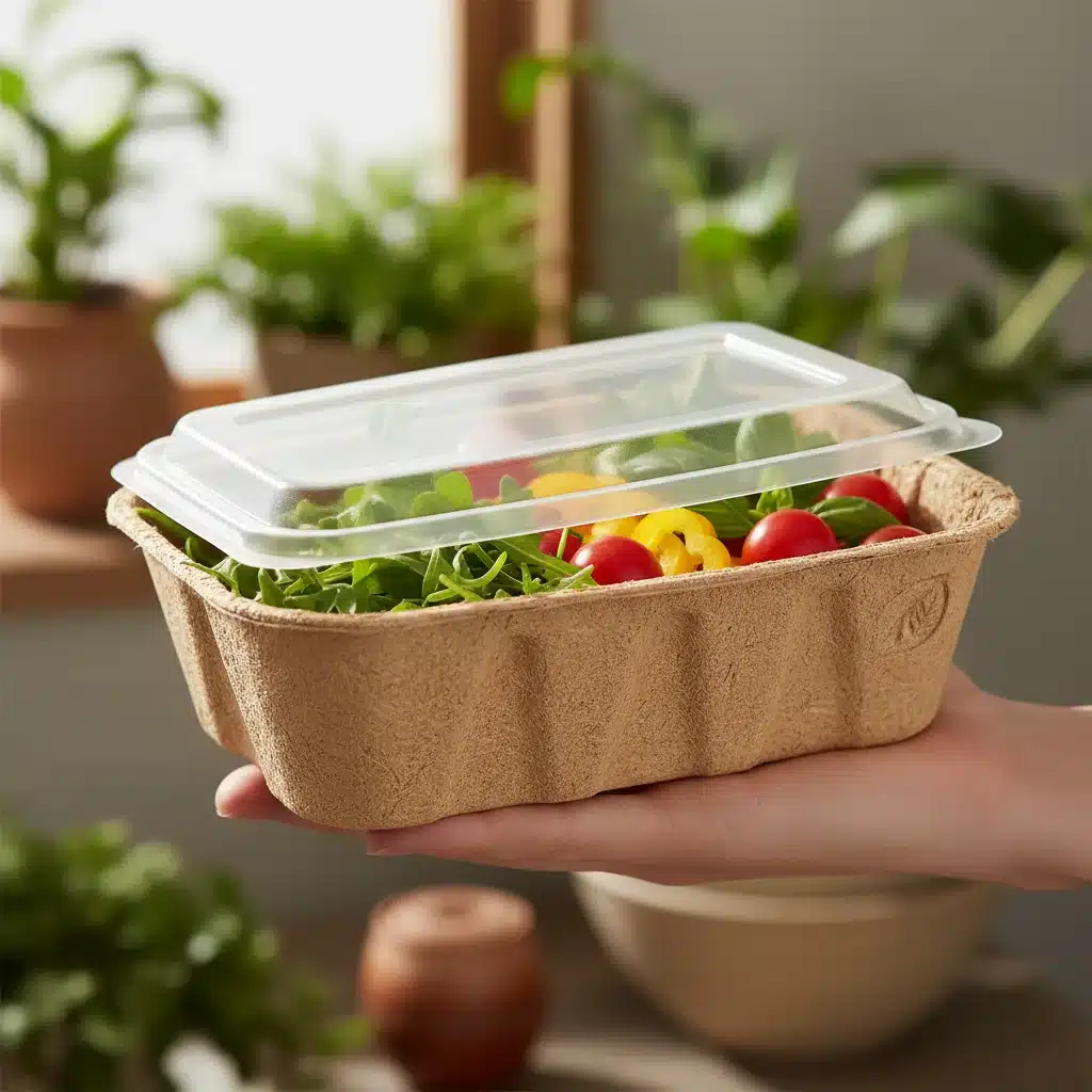 Biodegradable food packaging demonstrating sustainable innovation