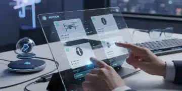 Hands interacting with a tablet, showcasing a modern product tester profile interface.