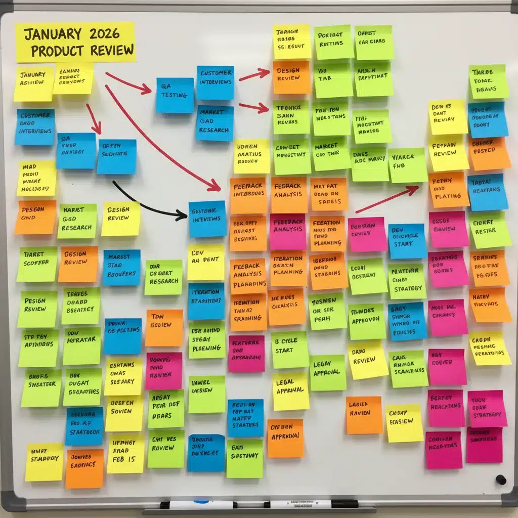 Project management board for product review deadlines