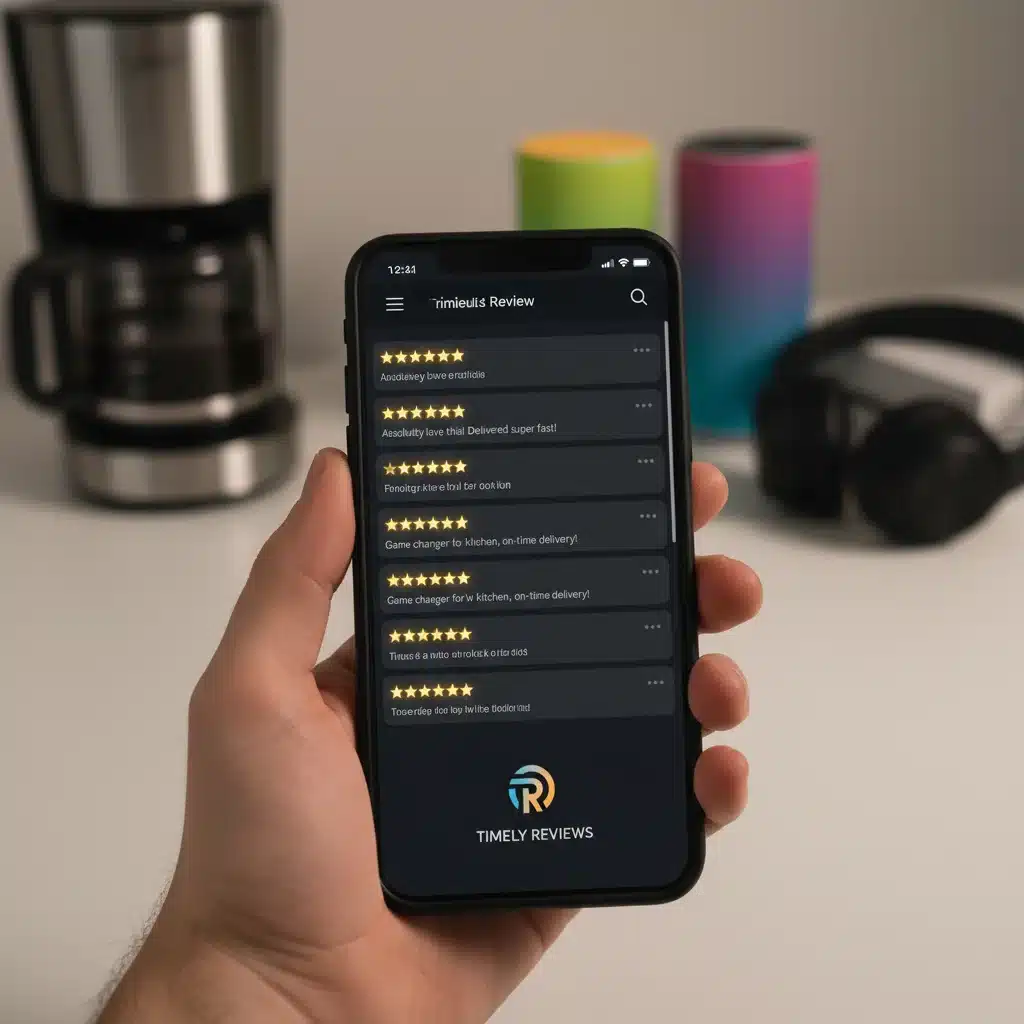 Successful product reviews on a smartphone screen