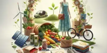 Diverse sustainable products symbolizing green economy growth